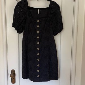 Free people black button up dress